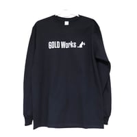 ゴールドワークスロゴ　ロングTシャツ　ウルトラコットン　ブラック