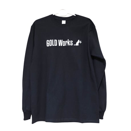 ゴールドワークスロゴ　ロングTシャツ　ウルトラコットン　ブラック