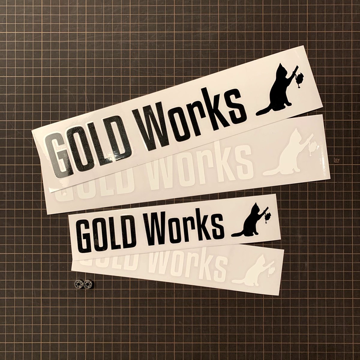 backside works ステッカー ゴールド 金 works. 新品] Backside works. ステッカー バックサイドワークス