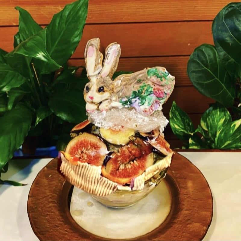 最後のいちじくとうさぎ(パッチワーク敷布団風) | いちょうの木