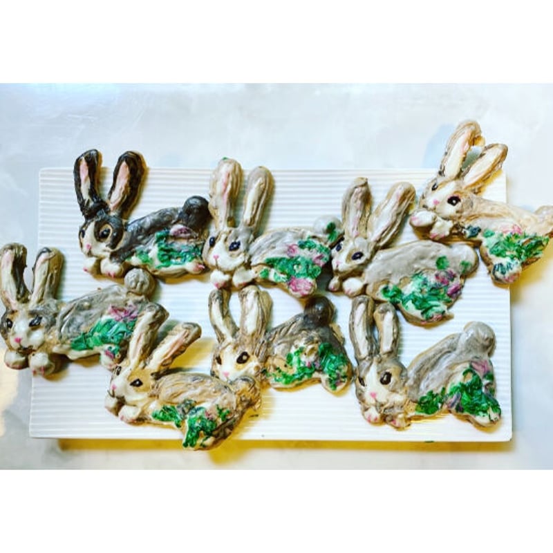 新品未使用トムオウルパッチワーク/うさぎ￼壁掛け 最後のいちじくとうさぎ(パッチワーク敷布団風) | いちょうの木