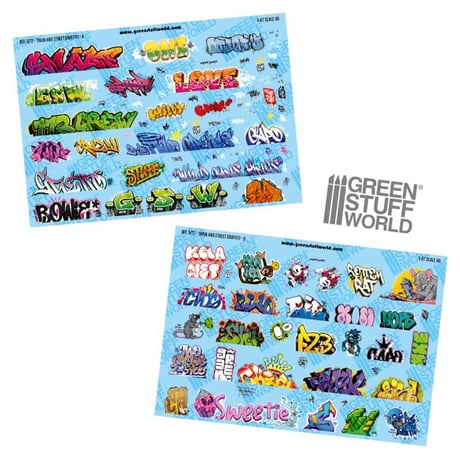 ウォータースライドデカール 1:87 HOグラフィティ（落書き）デカールセット1 HO GRAFFITIS DECAL SET Vol.1
