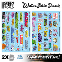 ウォータースライドデカール 1:87 HOグラフィティ（落書き）デカールセット1 HO GRAFFITIS DECAL SET Vol.1