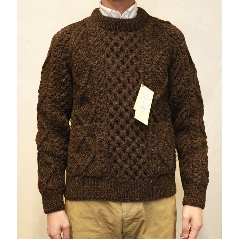 アテナデザイン ATHENA DESIGNS】アランクルーネックセーター