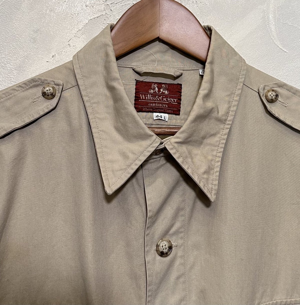 エンジニアードガーメンツ サファリジャケット ベージュ L FALKジャケット 中古・古着通販】Willis & Geiger (ウィリスアンドガイガー