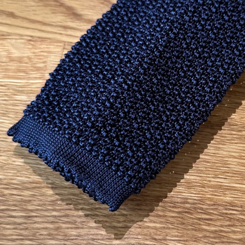 アスコット ニットタイ ソリッド #ネイビー | Bon Vieux