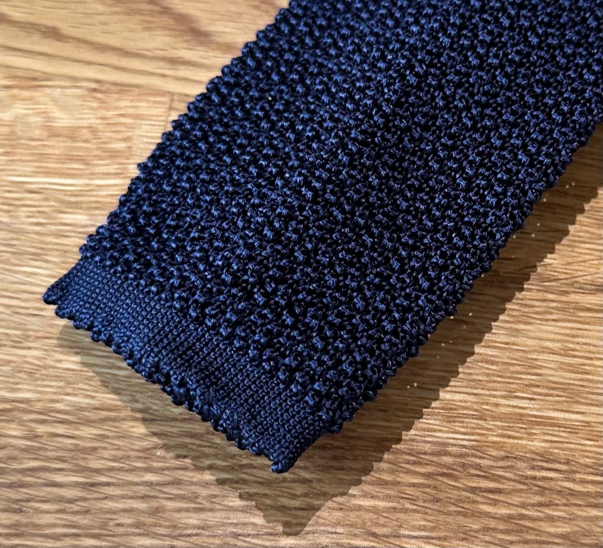 アスコット ニットタイ ソリッド #ネイビー | Bon Vieux