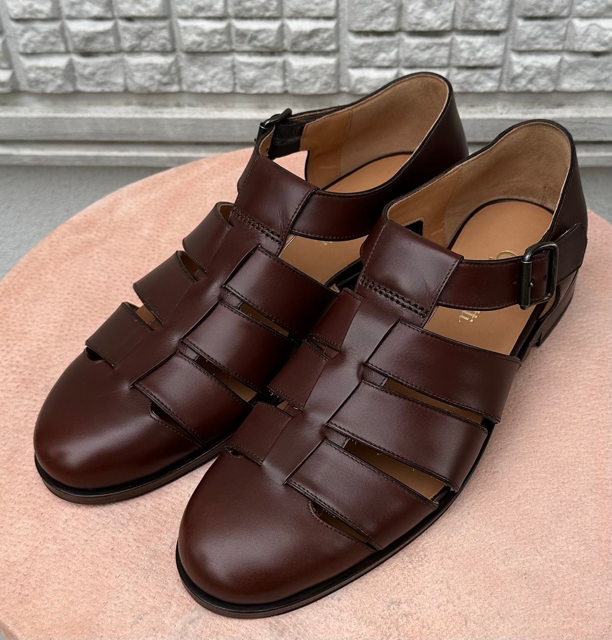 値下げしました！　ジャコメッティ　アリゲーター　グルカサンダル　ブラウン グルカサンダル-Vachetta Elbamatto | F.lli Giacometti(フラテッリ