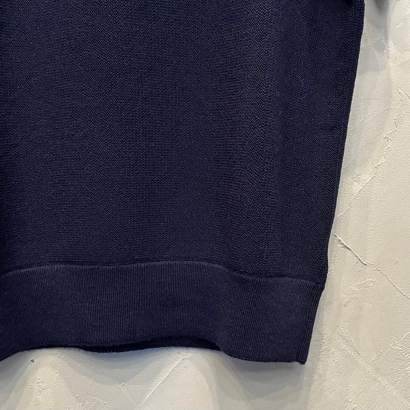 極美品 バトナー モヘヤ ラトビアンクルーネック長袖ニット アルパカ 白黒 Ｍ アルパカ混イニシャル刺しゅうクルーネックニットプルオーバー