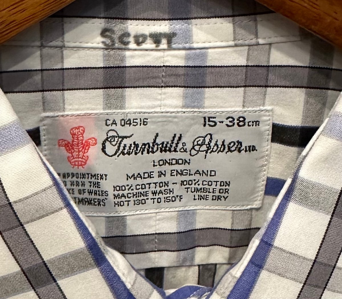 ターンブル&アッサー　長袖シャツ 39　MADE IN ENGLAND ドレスシャツ 無地 | Turnbull&Asser (Men)/ターンブル