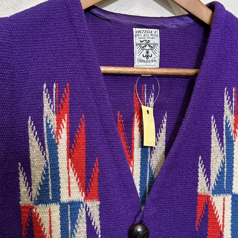 80s Vintage オルテガ柄 刺繍 チマヨベスト オルテガ チマヨベスト #パープル | Bon Vieux