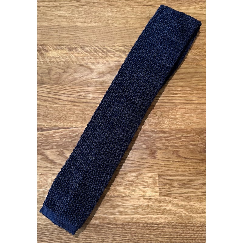 アスコット ニットタイ ソリッド #ネイビー | Bon Vieux