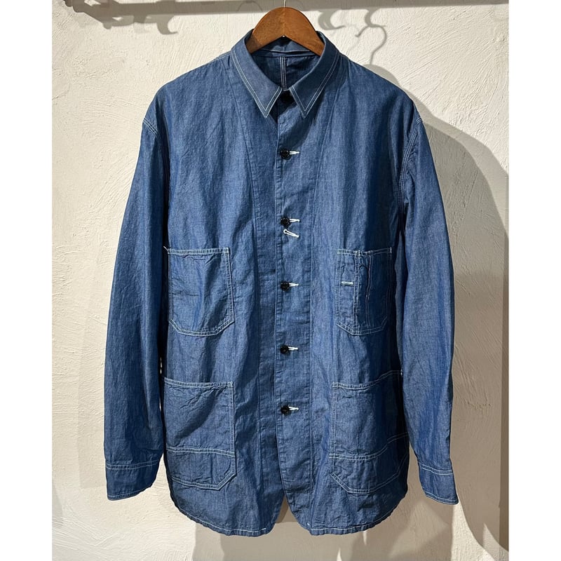 【新品】【送料込】【38サイズ】カバーオール Bon Vieux オリジナル シャンブレー カバーオール サイズL | Bon