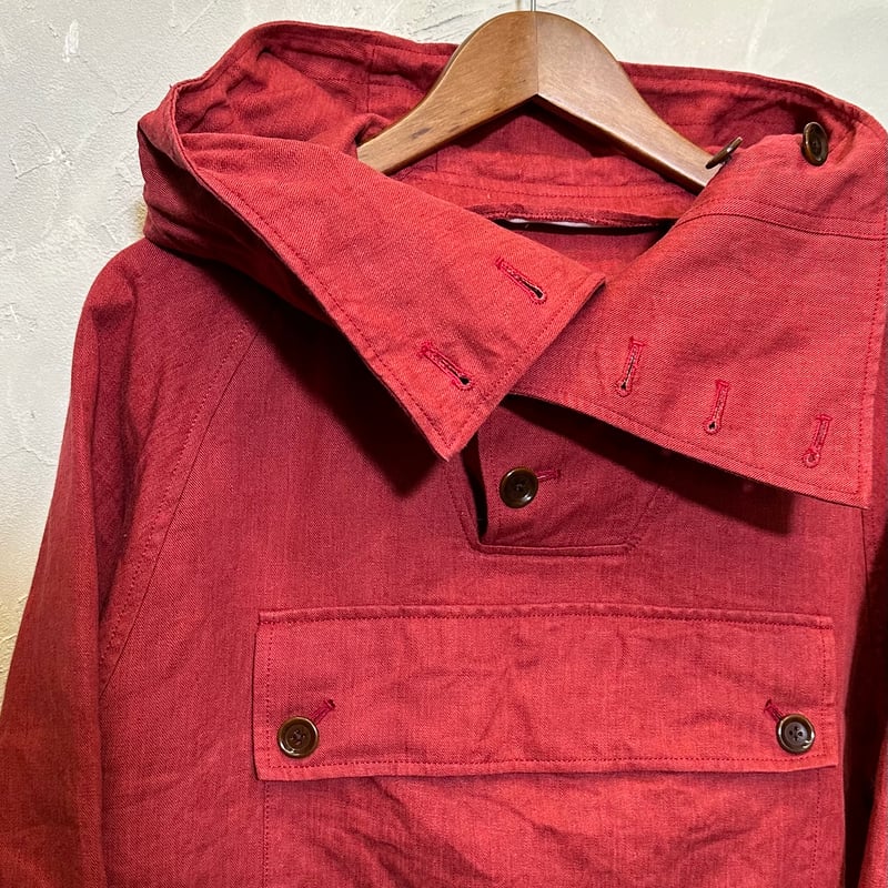 Bon Vieux ヘンプ アノラックパーカー #レッド サイズXS | Bon Vieux