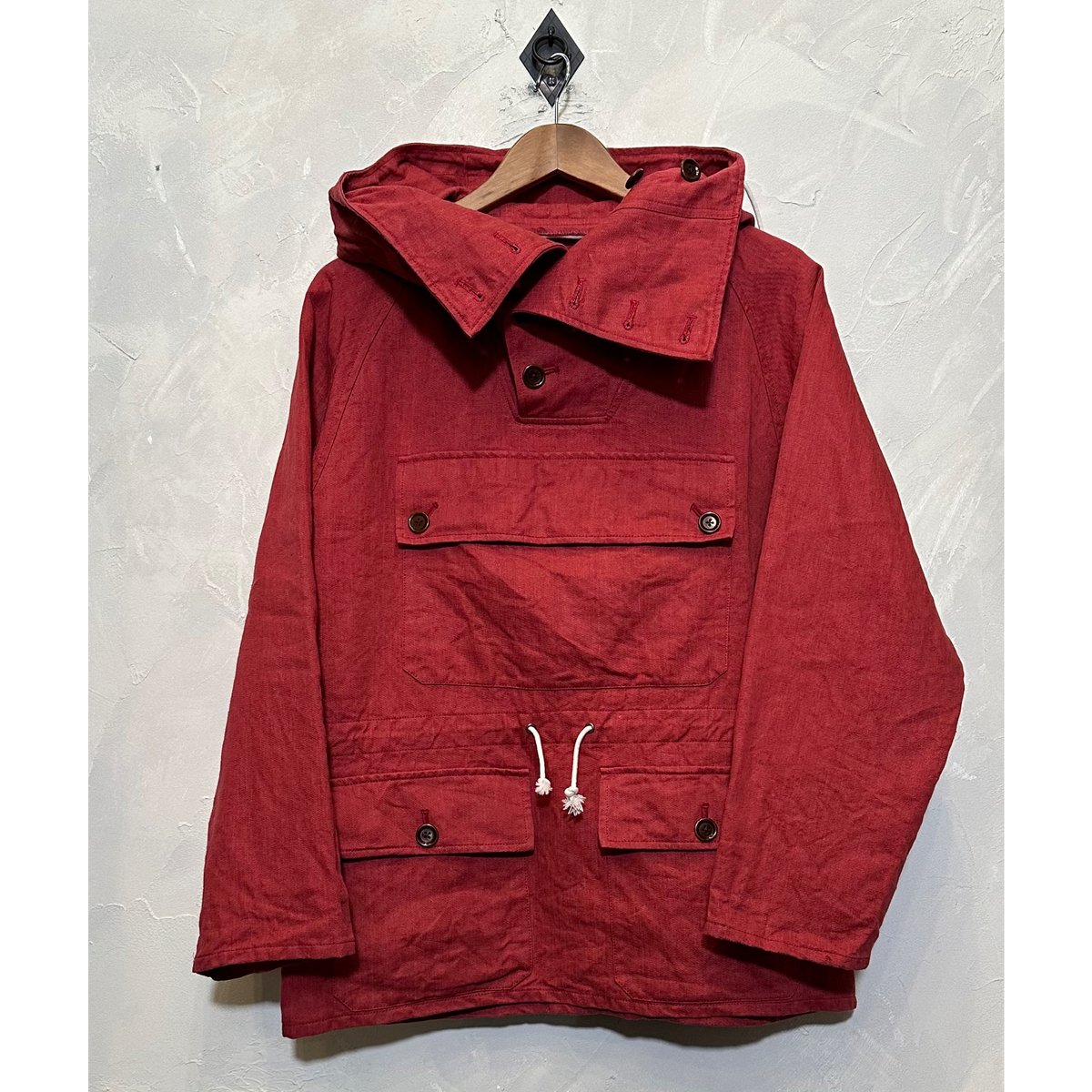 Bon Vieux ヘンプ アノラックパーカー #レッド サイズXS | Bon Vieux