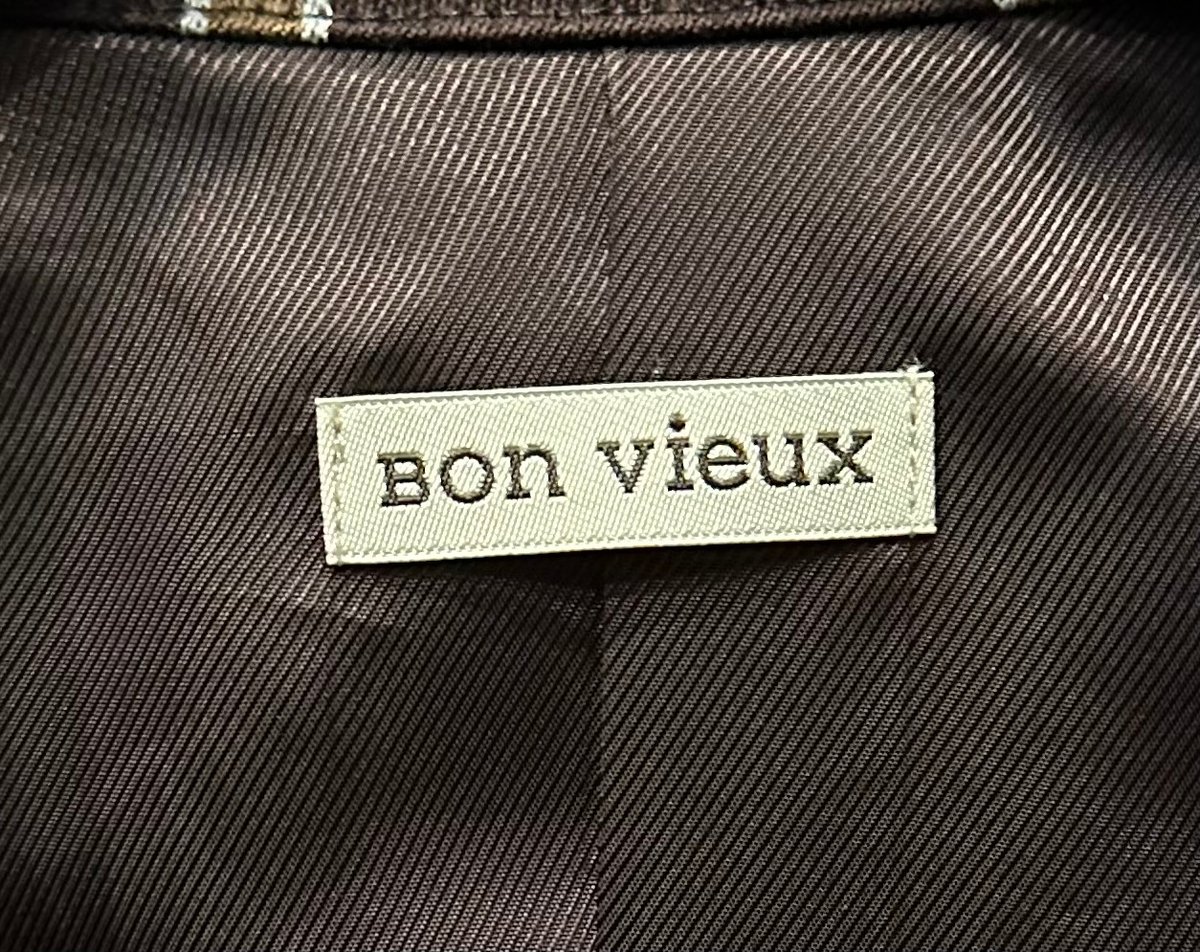 Bon Vieux オリジナル ストライプジャケット サイズL パープルワッペン