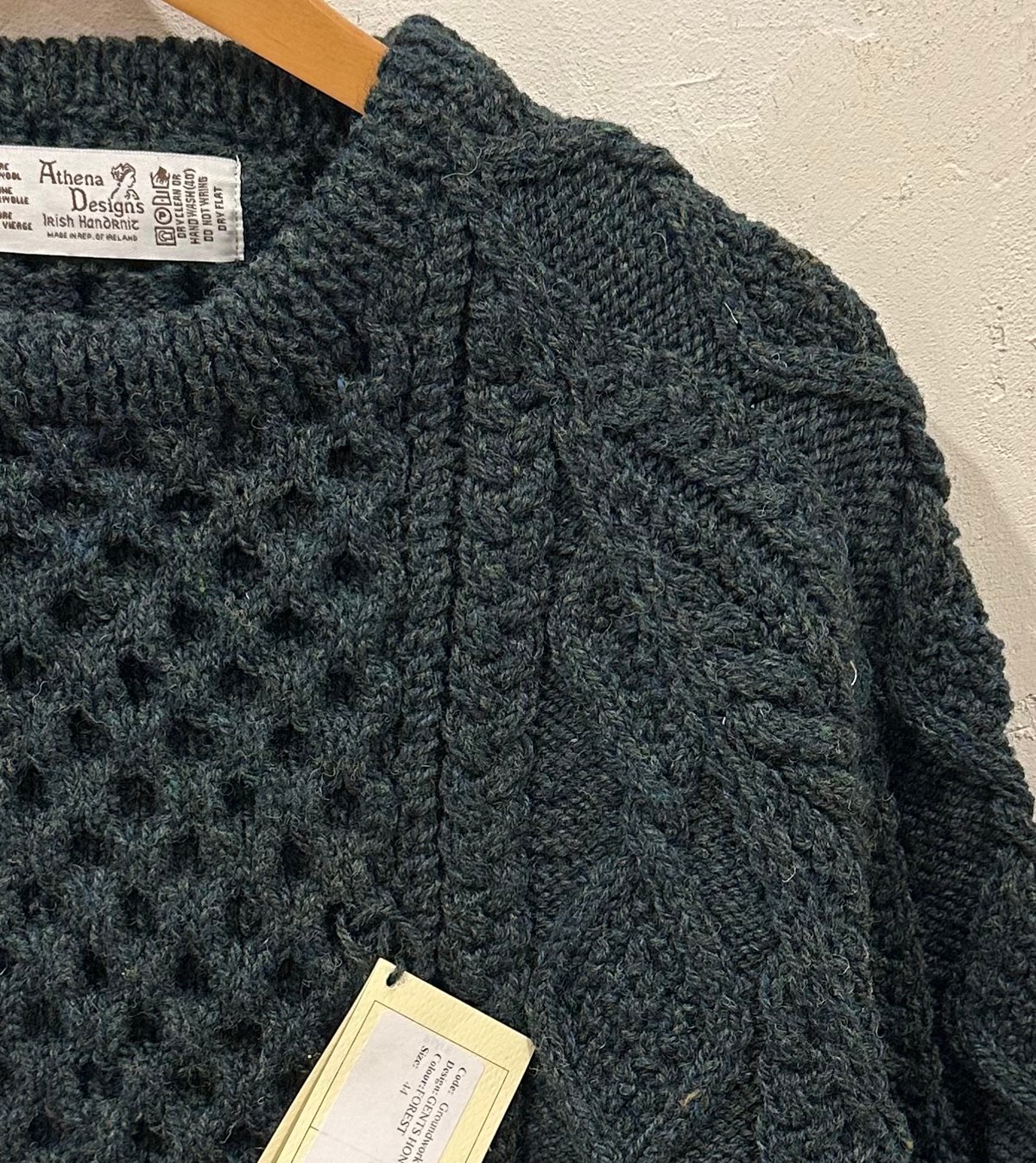 アテナデザイン アランニット #グリーン サイズ44 | Bon Vieux