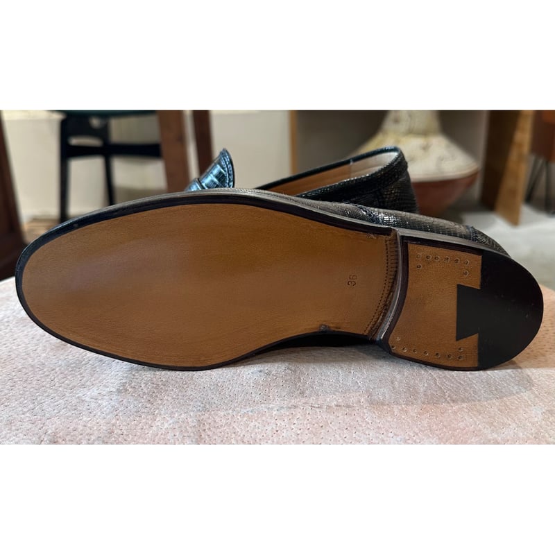 フラテッリ ジャコメッティ リザードローファー #ブラック サイズ36