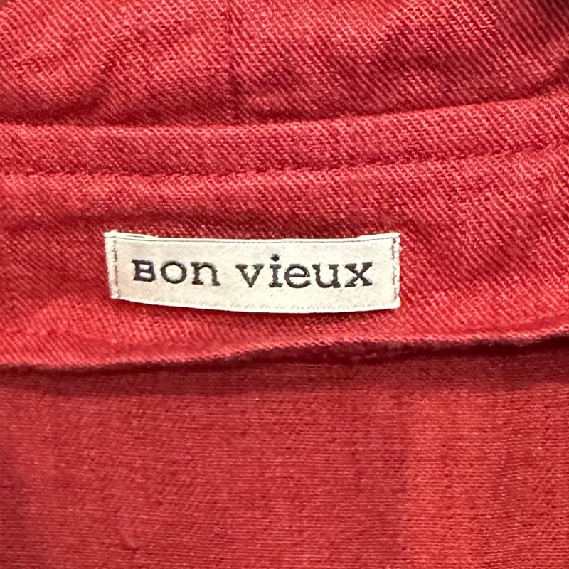Bon Vieux ヘンプ アノラックパーカー #レッド サイズXS | Bon Vieux