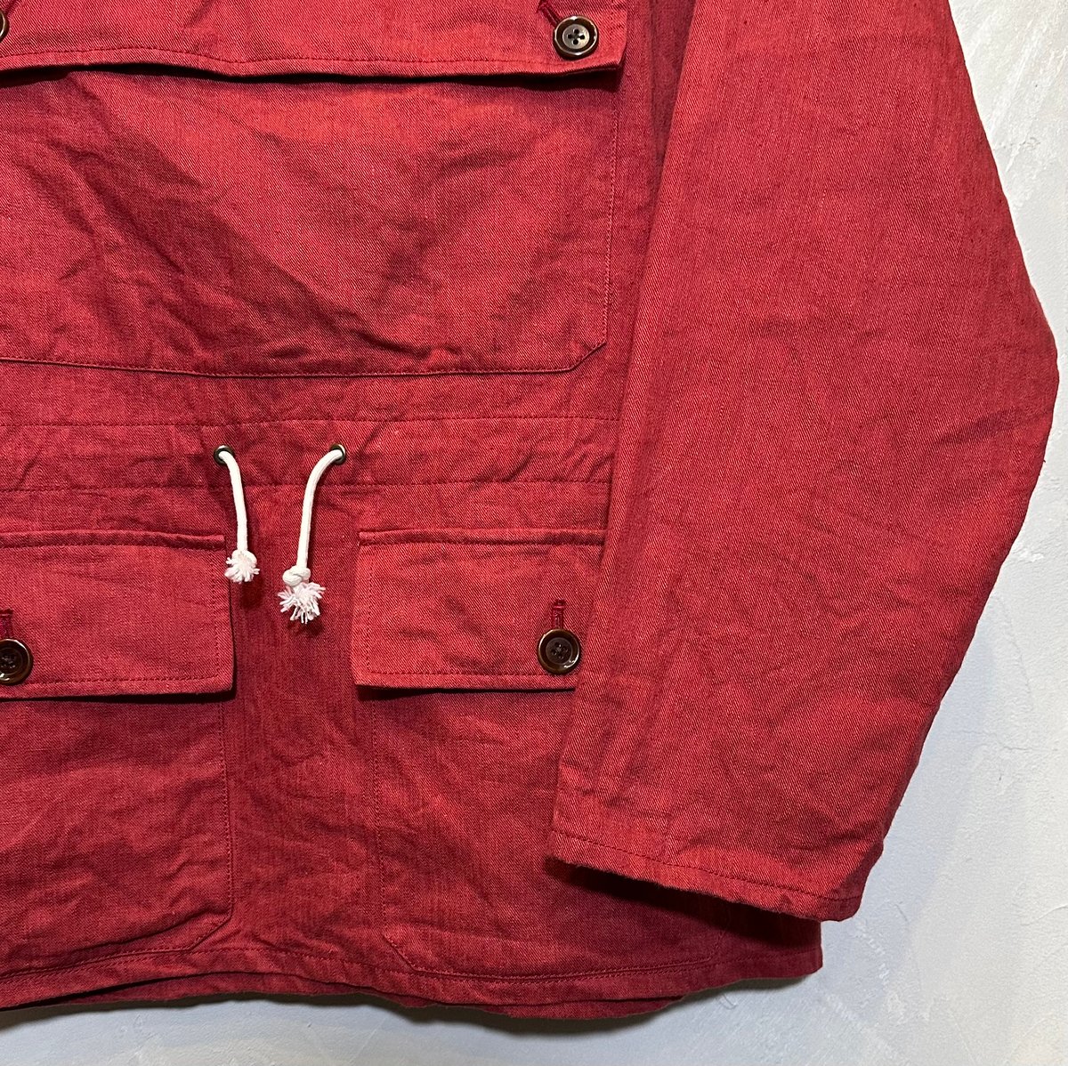 Bon Vieux ヘンプ アノラックパーカー #レッド サイズXS | Bon Vieux