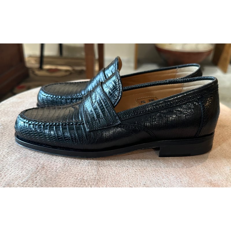 フラテッリ ジャコメッティ リザードローファー #ブラック サイズ36