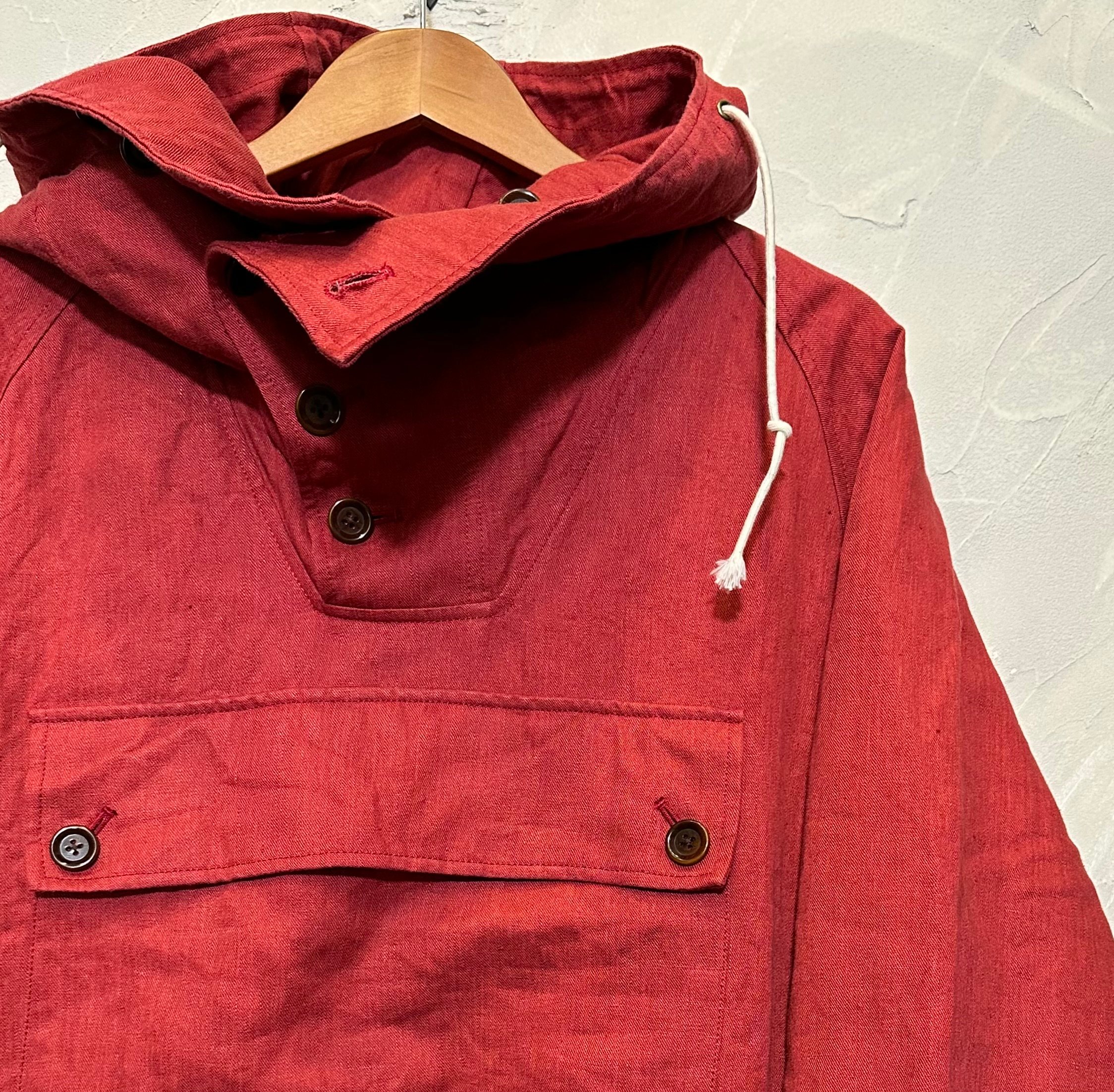 Bon Vieux ヘンプ アノラックパーカー #レッド サイズM | Bon Vieux