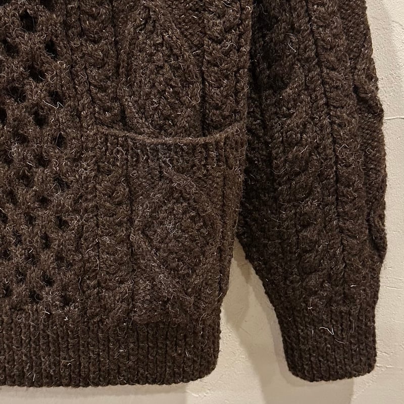 美品✨アテナデザイン アランニット カーディガン ブラウン Athena Designs アランカーディガン OATMEAL Athena Designs通販