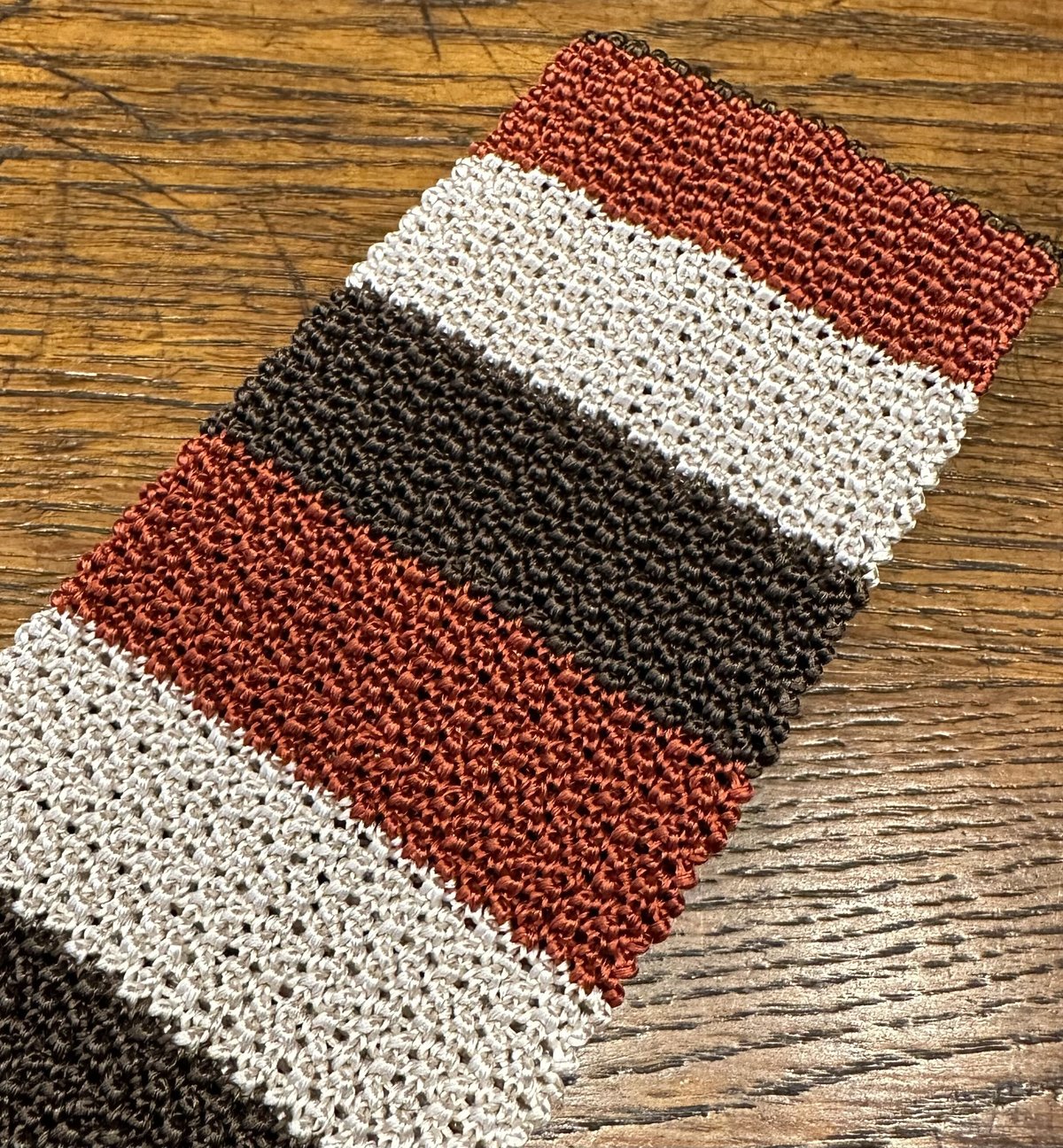 Bon Vieux別注　ASCOT ニットタイ　アスコット　ボーダー　ボンビュー アスコット ボーダーニットタイ ブラウン×オレンジ×エクリュ
