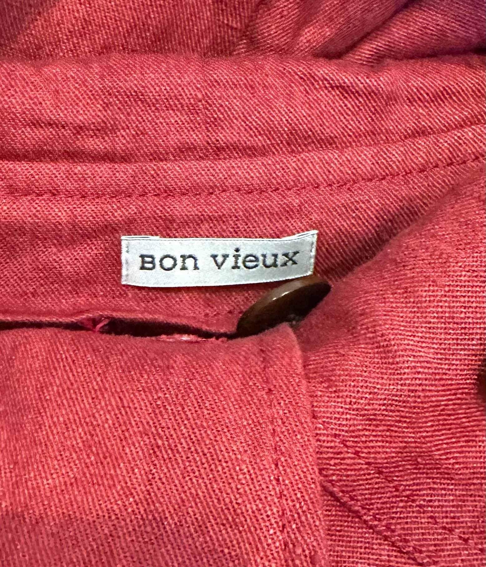 Bon Vieux ヘンプ アノラックパーカー #レッド サイズM | Bon Vieux