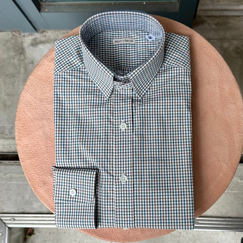 Bon Vieux オリジナル ミニチェック タブカラーシャツ サイズ36 | Bon