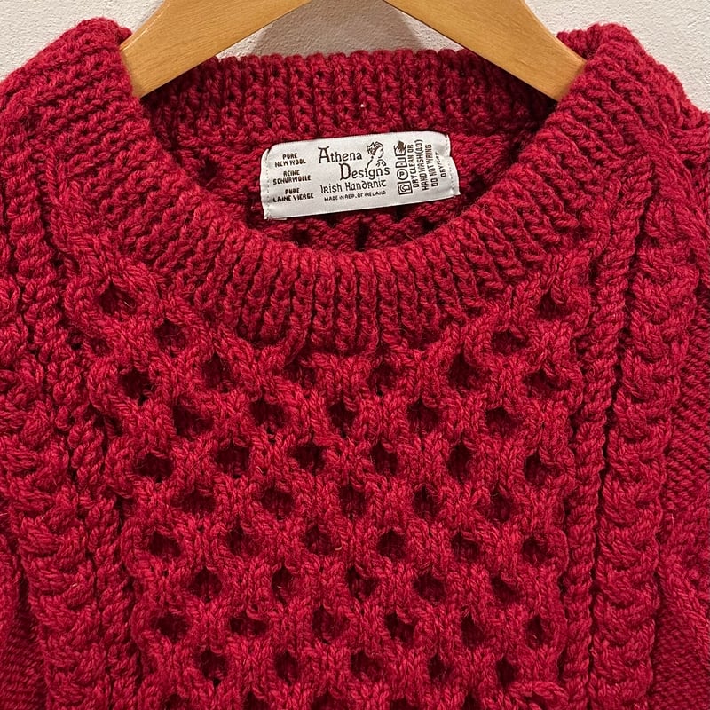 アテナデザイン アランニット #レッド サイズ44 | Bon Vieux