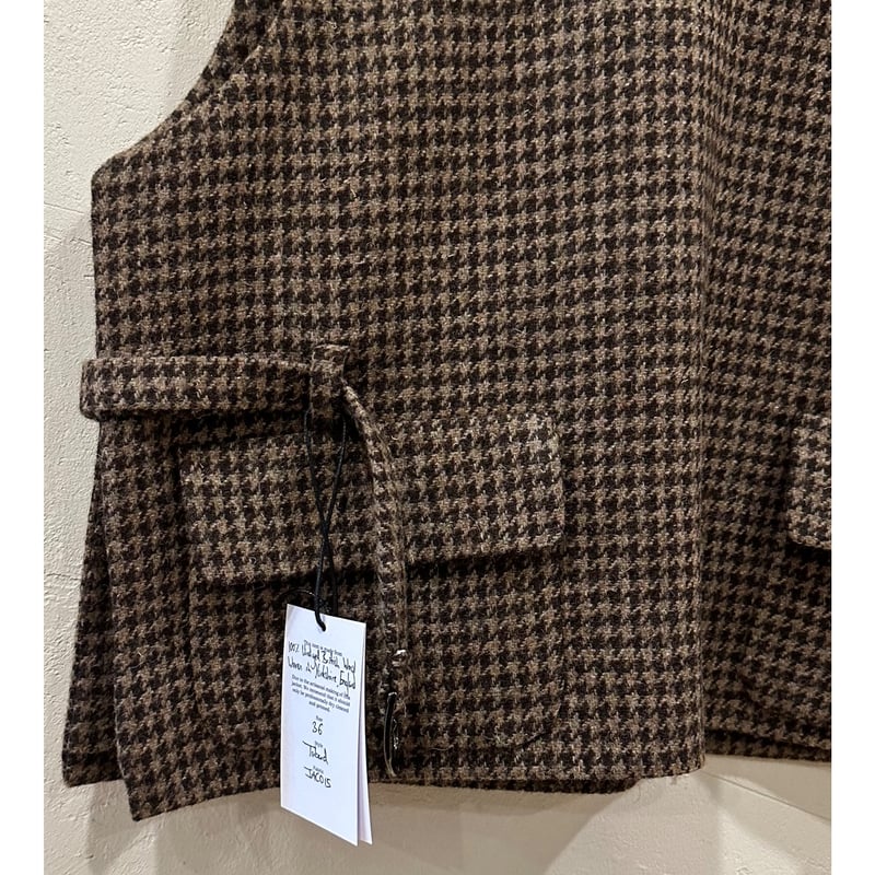 E888 美品 M パパスプラス ソルビアッティ ツイード ベスト メンズ E888 美品 M パパスプラス ソルビアッティ ツイード ベスト
