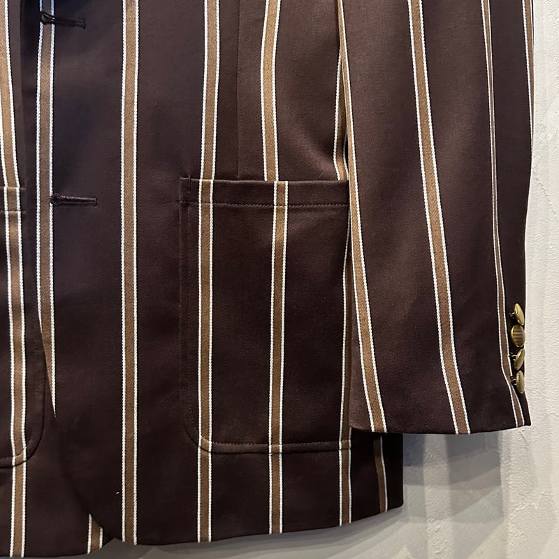 Bon Vieux オリジナル ストライプジャケット サイズM ターコイズブルー