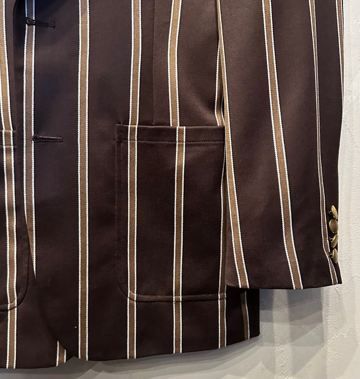 Bon Vieux オリジナル ストライプジャケット サイズM ターコイズブルー