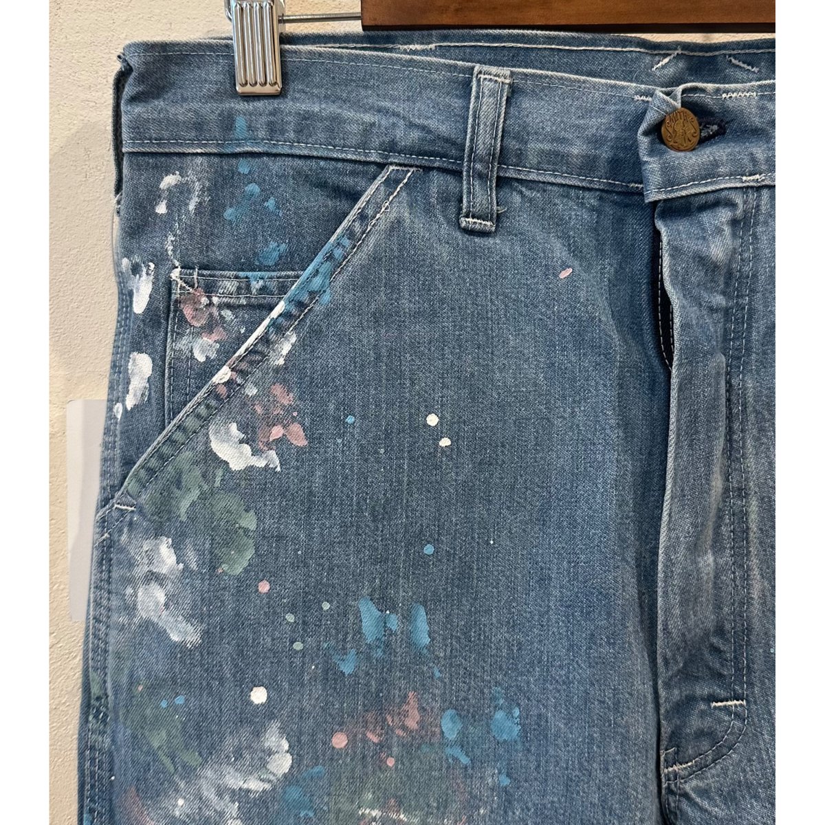 【bon vieux別注】ペンキ加工 スミス ペインターパンツ 32サイズ スミス デニムペインターパンツ #ペイント サイズ32(やや大きめ) | Bon