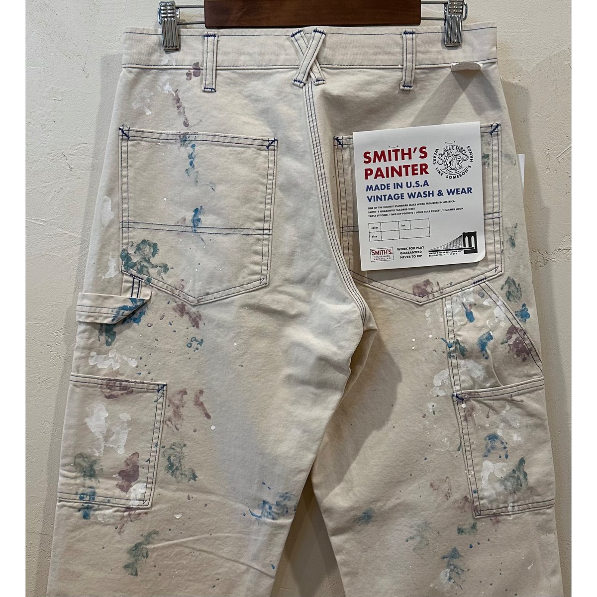 【bon vieux別注】ペンキ加工 スミス ペインターパンツ 32サイズ bon vieux別注】ペンキ加工 スミス ペインターパンツ 32サイズ
