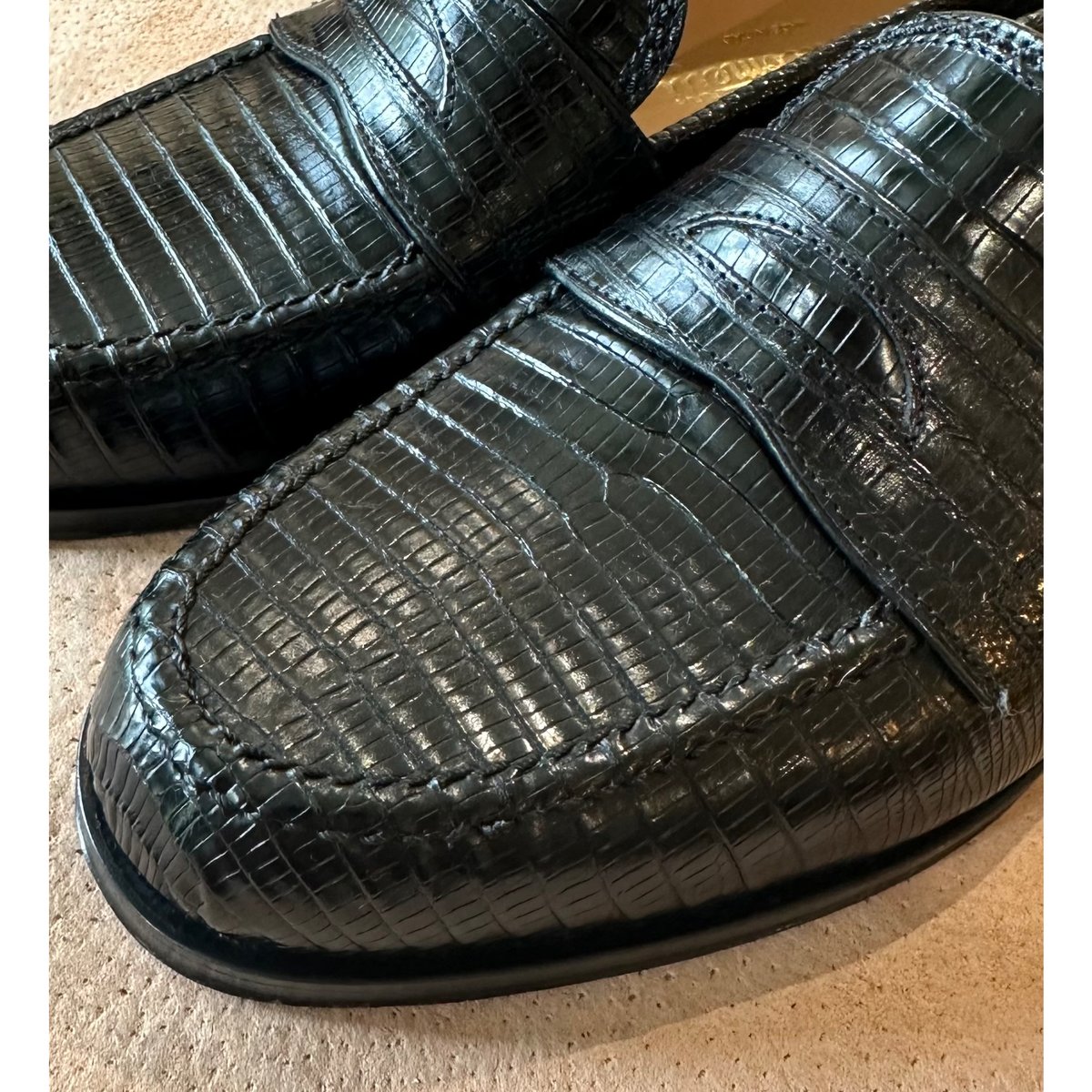 フラテッリ ジャコメッティ リザードローファー #ブラック サイズ36