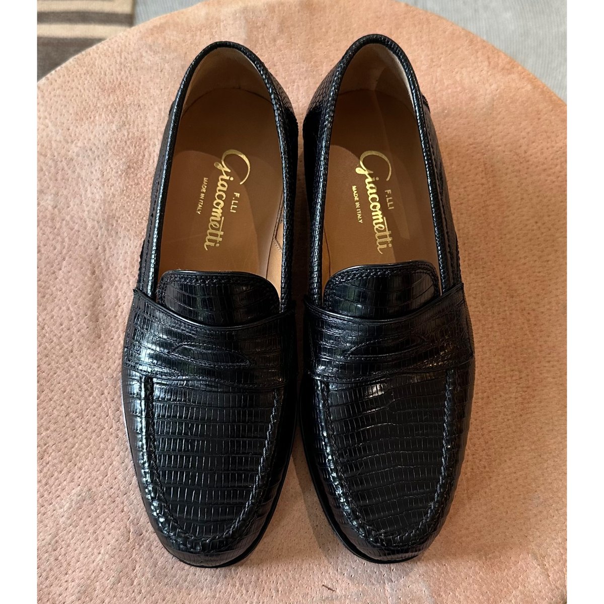 フラテッリ ジャコメッティ リザードローファー #ブラック サイズ36