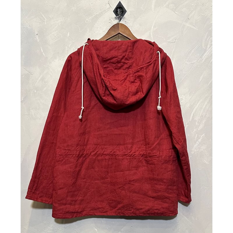 RAGAZZI NATURAL レッド ハーフジップ コットンアノラックパーカー RAGAZZI NATURAL レッド ハーフジップ コットンアノラック
