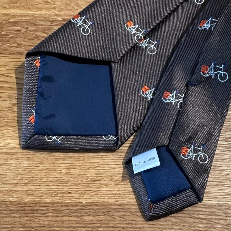 チューダーローズ 自転車柄 ネクタイ #ブラウン | Bon Vieux