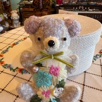 刺繍クマのバッグチャーム