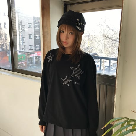 DayDay SEOUL stars logo tee ロンT black L stars logo L/S tee | DAY DAY seoul's STORE