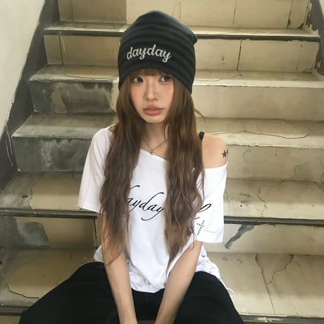 cross studs logo off shoulder tops