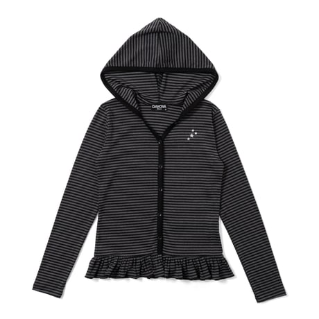 star studs frill hoodie