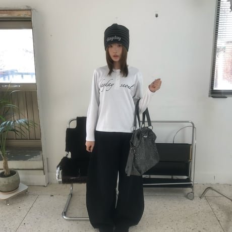 cross studs logo henry neck L/S tee