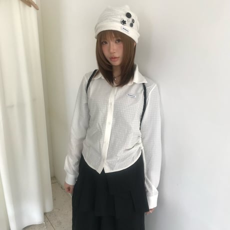 tag block drawstring shirt