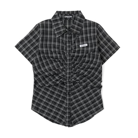 tag block shirring S/S shirt