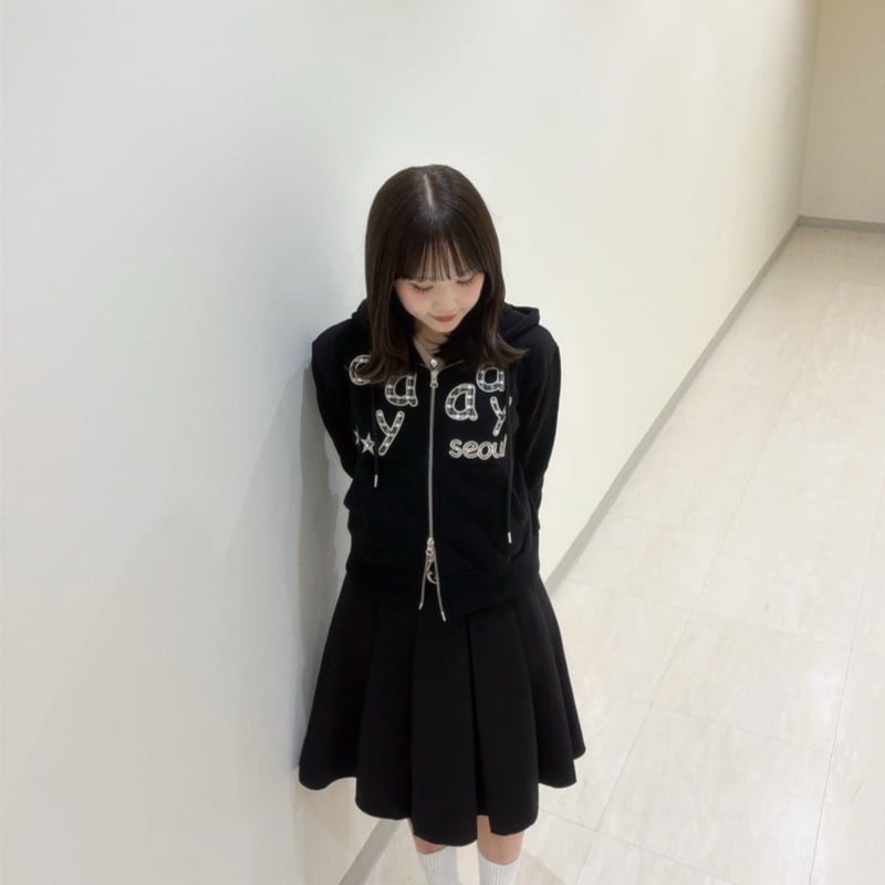 pattern logo doublezip hoodie | DAY DAY seoul's