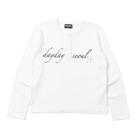 cross studs logo henry neck L/S tee