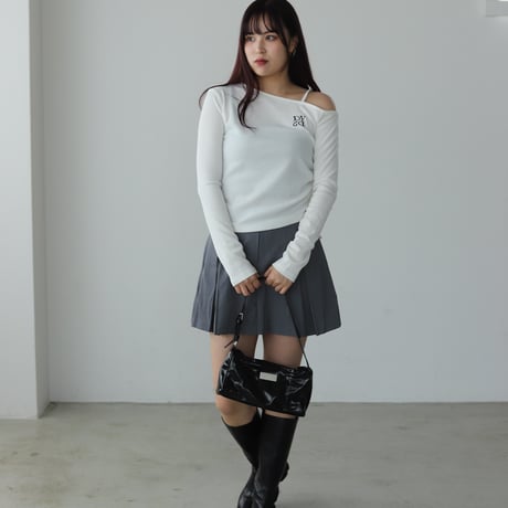 DYSD logo drawstring off shoulder tops